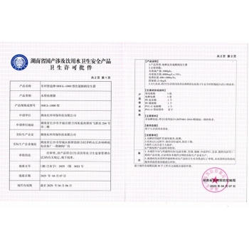 湖北次氯酸鈉發(fā)生器涉水批件